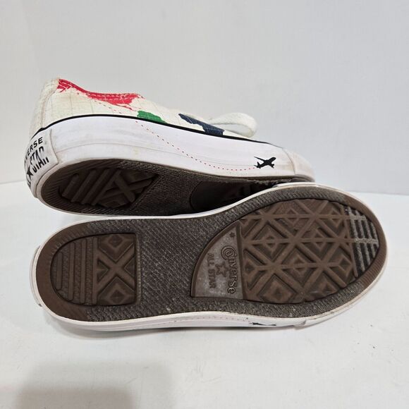 Converse All Stars Youth Size 1/32 World Map sneakers Geography Travel Canvas - Picture 5 of 5
